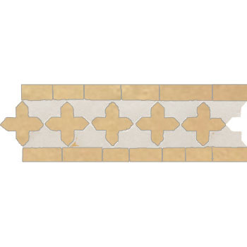 Mosaic House Moroccan tile Kmarshoun Cross 1-14 White Natural, Unglazed, Terracotta  zellige, mosaic, zellij, border, glaze, traditional, simple 
